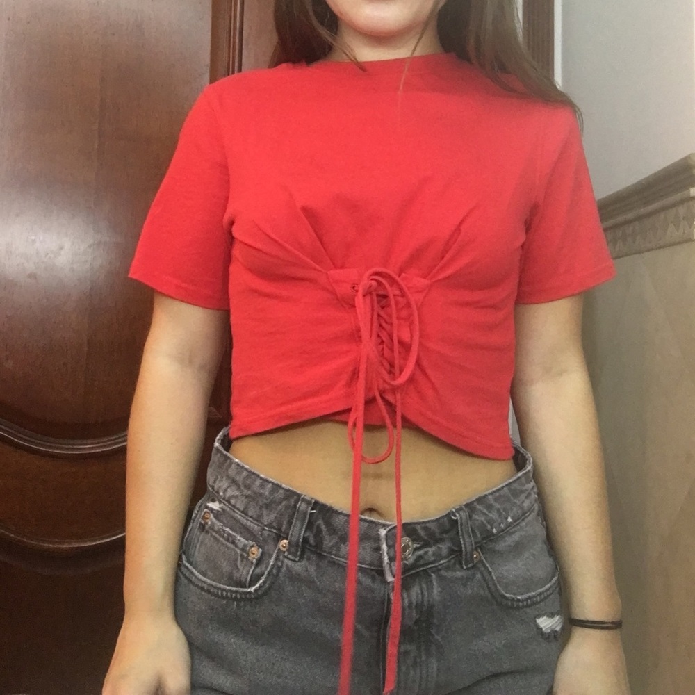 red crop top